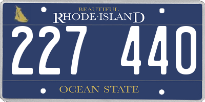 RI license plate 227440