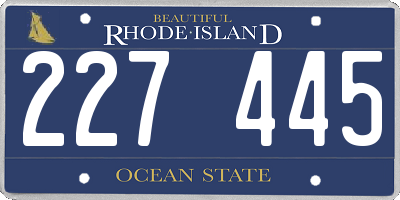 RI license plate 227445