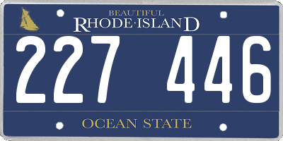 RI license plate 227446