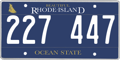 RI license plate 227447