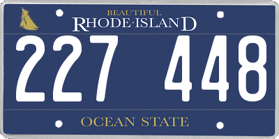 RI license plate 227448