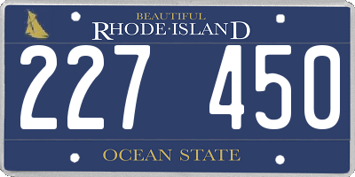 RI license plate 227450