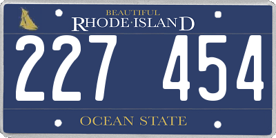 RI license plate 227454