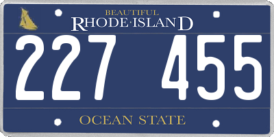 RI license plate 227455
