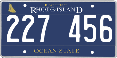 RI license plate 227456