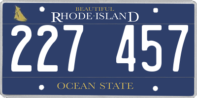RI license plate 227457