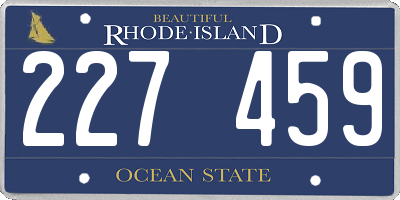 RI license plate 227459