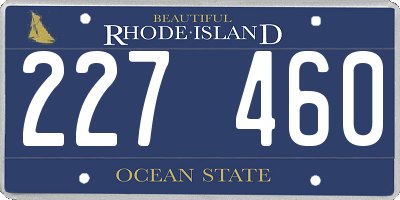 RI license plate 227460