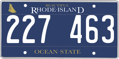 RI license plate 227463