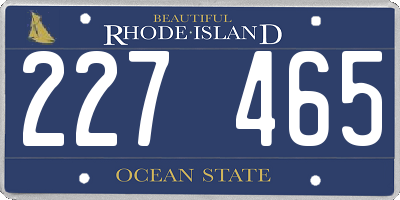RI license plate 227465