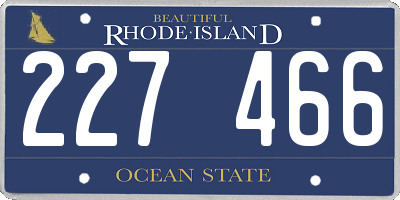 RI license plate 227466