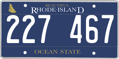 RI license plate 227467