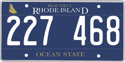 RI license plate 227468