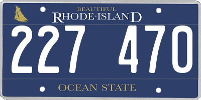 RI license plate 227470