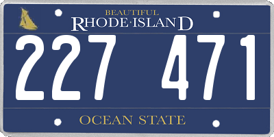 RI license plate 227471