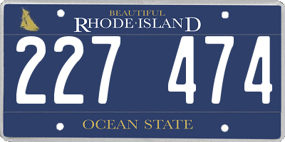 RI license plate 227474