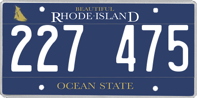 RI license plate 227475