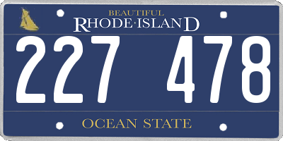 RI license plate 227478
