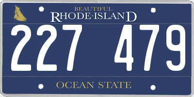 RI license plate 227479