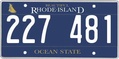 RI license plate 227481
