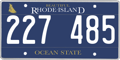RI license plate 227485