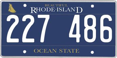 RI license plate 227486