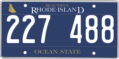 RI license plate 227488