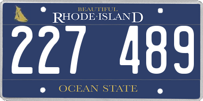 RI license plate 227489