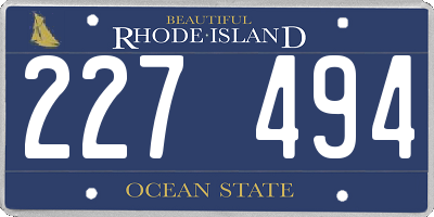 RI license plate 227494