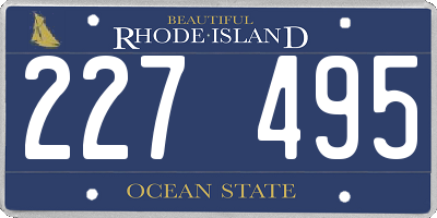 RI license plate 227495