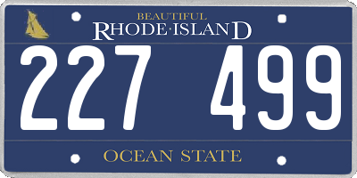 RI license plate 227499