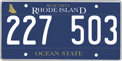 RI license plate 227503