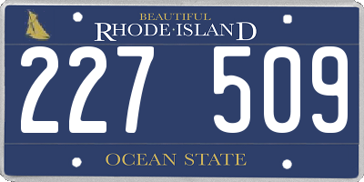 RI license plate 227509