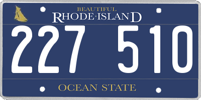 RI license plate 227510