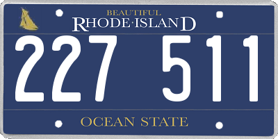 RI license plate 227511