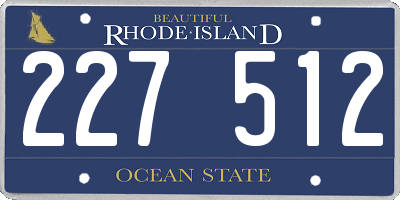 RI license plate 227512