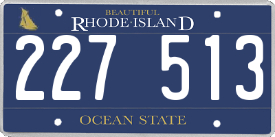 RI license plate 227513
