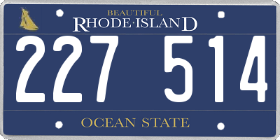 RI license plate 227514