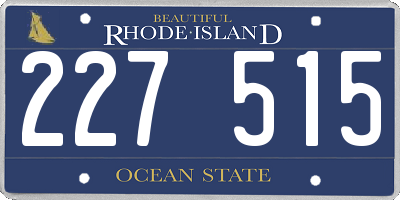 RI license plate 227515