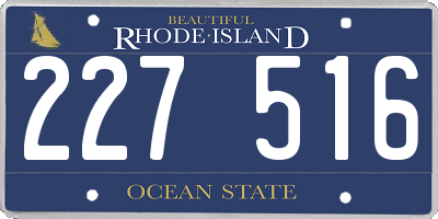 RI license plate 227516