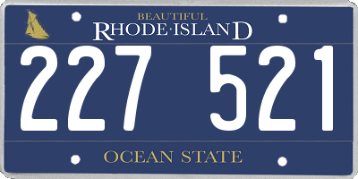 RI license plate 227521