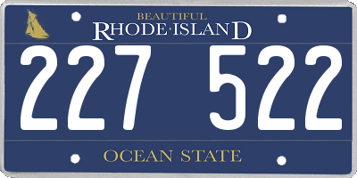 RI license plate 227522