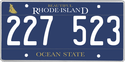 RI license plate 227523