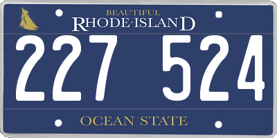 RI license plate 227524