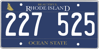 RI license plate 227525