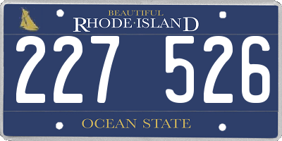 RI license plate 227526