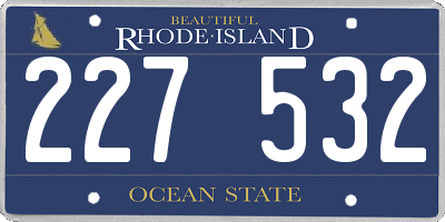RI license plate 227532