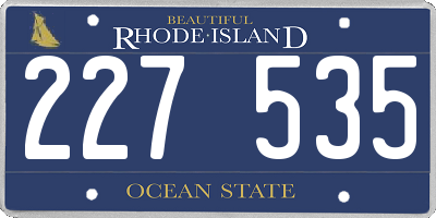 RI license plate 227535