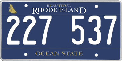 RI license plate 227537
