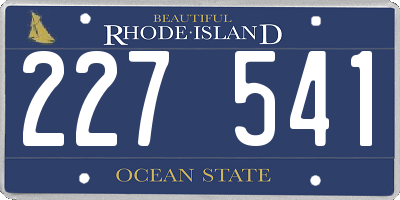RI license plate 227541